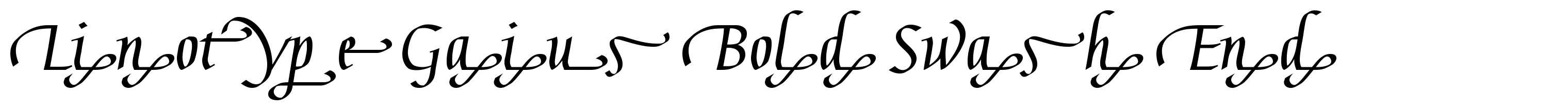 Linotype Gaius Bold Swash End